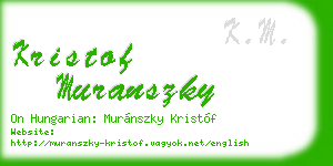 kristof muranszky business card