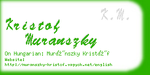 kristof muranszky business card